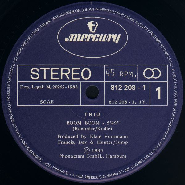 Trio - Boom Boom | Mercury (812 208-1) - 3