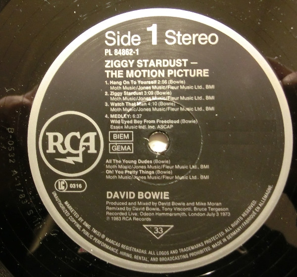 David Bowie - Ziggy Stardust The Motion Picture | RCA (PL 84862(2)) - 4