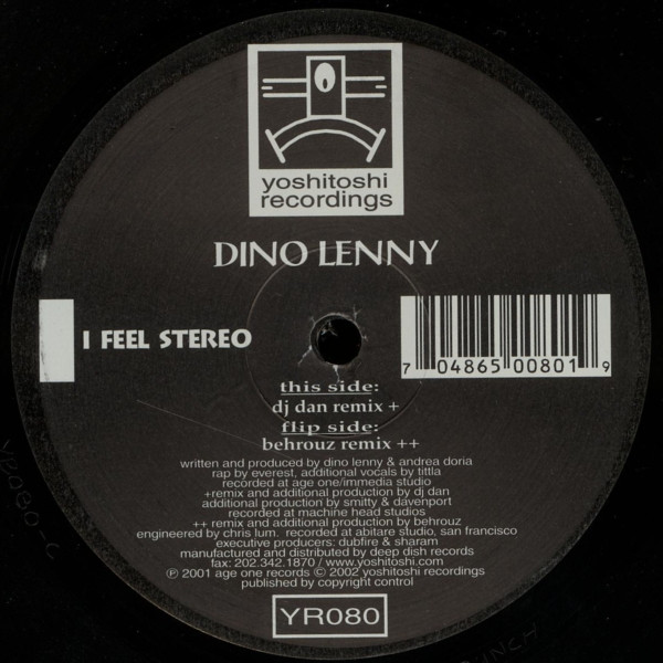 Dino Lenny - I Feel Stereo | Yoshitoshi Recordings (YR080) - 2