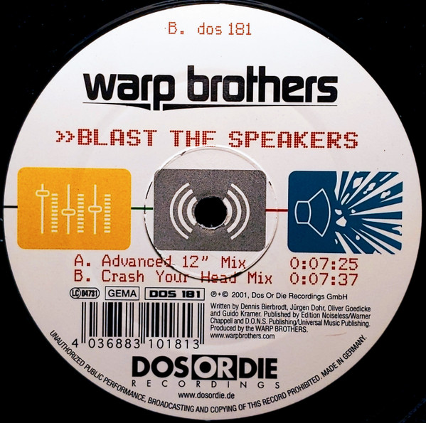 Warp Brothers - Blast The Speakers | Dos Or Die Recordings (DOS 181) - 4