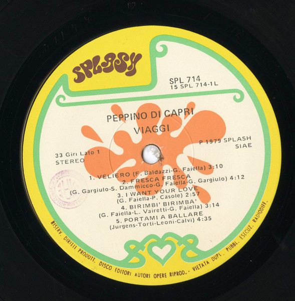 Peppino Di Capri - Viaggi | Splash (SPL 714) - 3 Peppino Di Capri - Viaggi | Splash (SPL 714) - 3