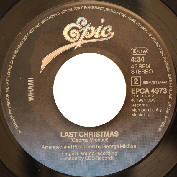 Wham! - Everything She Wants (Remix) / Last Christmas | Epic (EPCA 4973) - 4