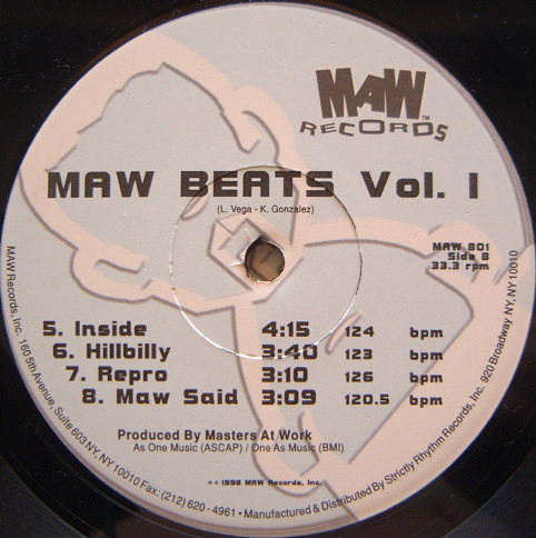 Masters At Work - Beats Vol. 1 & 2 | MAW Records (MAW 801) - 4