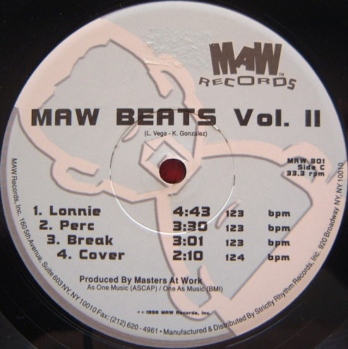 Masters At Work - Beats Vol. 1 & 2 | MAW Records (MAW 801) - 5