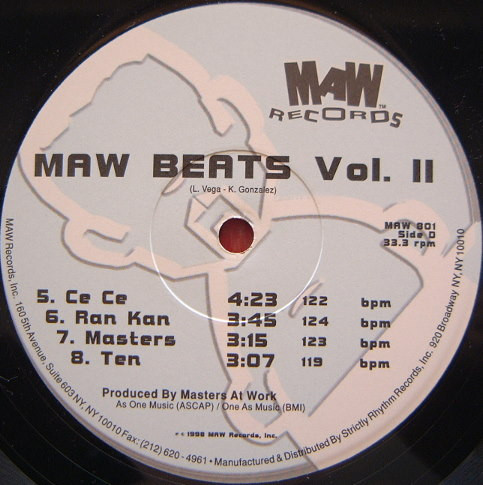 Masters At Work - Beats Vol. 1 & 2 | MAW Records (MAW 801) - 6