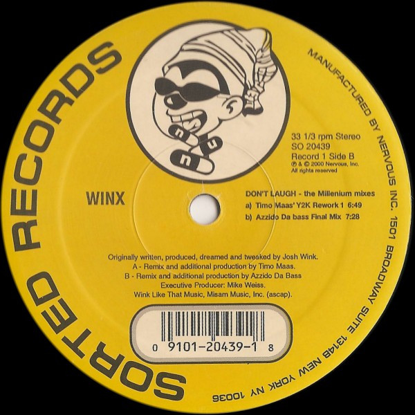 Josh Wink - Don't Laugh (The Millenium Mixes) | Sorted Records (SO 20439) - 2
