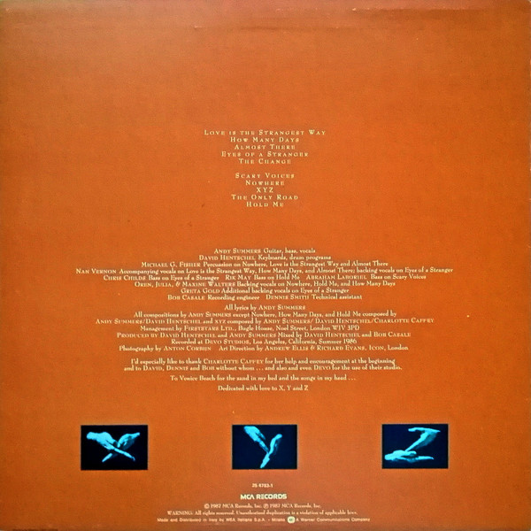Andy Summers - XYZ | MCA Records (25 4783-1) - 2