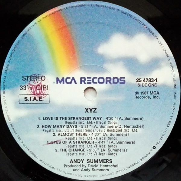 Andy Summers - XYZ | MCA Records (25 4783-1) - 3
