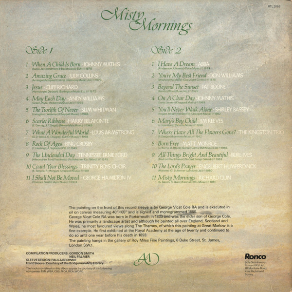 Various - Misty Mornings (22 Songs Of Hope) | Ronco (RTL 2066) - 2
