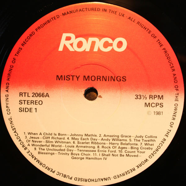 Various - Misty Mornings (22 Songs Of Hope) | Ronco (RTL 2066) - 3