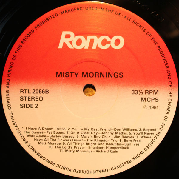 Various - Misty Mornings (22 Songs Of Hope) | Ronco (RTL 2066) - 4