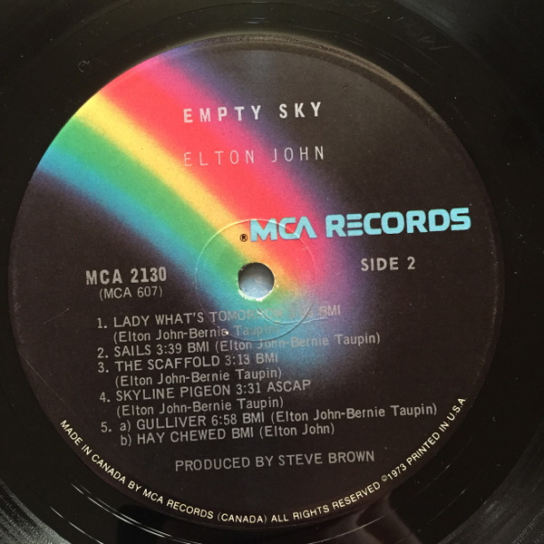 Elton John - Empty Sky [Vinyl] | MCA Records (MCA-2130) - 4