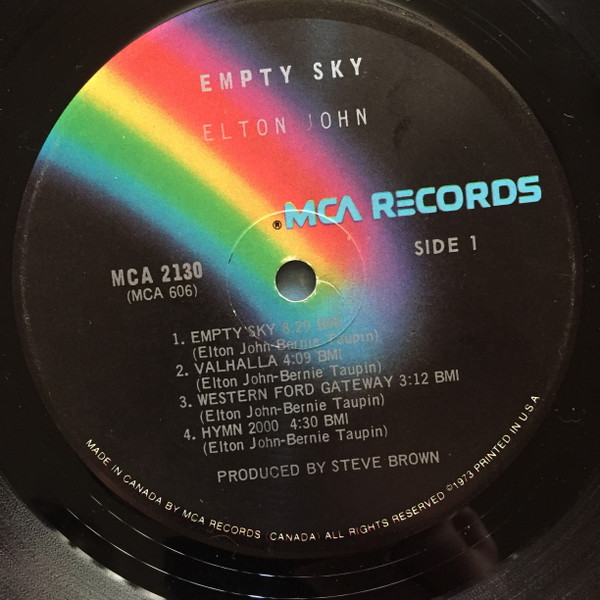 Elton John - Empty Sky [Vinyl] | MCA Records (MCA-2130) - 3