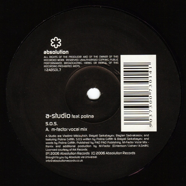 A Studio Feat. Polina - S.O.S. | Absolution (12ABSOL7) - 2