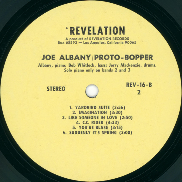 Joe Albany - Proto-Bopper | Revelation Records (REVELATION 16) - 4 Joe Albany - Proto-Bopper | Revelation Records (REVELATION 16) - 4