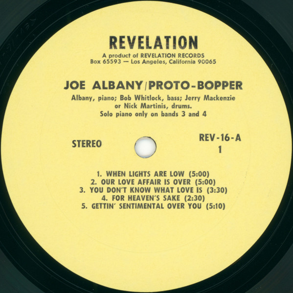 Joe Albany - Proto-Bopper | Revelation Records (REVELATION 16) - 3 Joe Albany - Proto-Bopper | Revelation Records (REVELATION 16) - 3