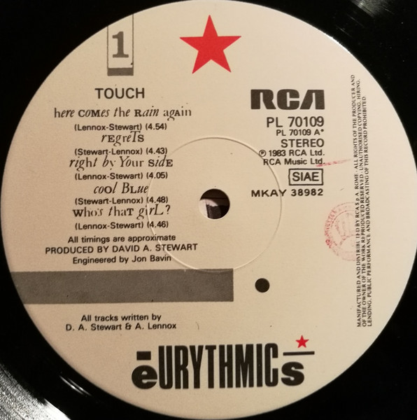 Eurythmics - Touch | RCA (PL 70109) - 3 Eurythmics - Touch | RCA (PL 70109) - 3