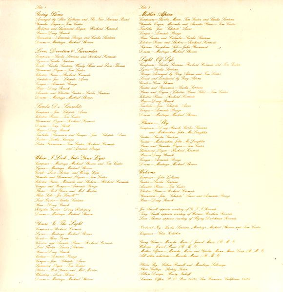 Santana - Welcome | Columbia (PC 32445) - 3 Santana - Welcome | Columbia (PC 32445) - 3