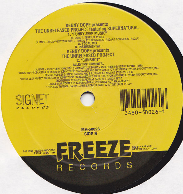Kenny "Dope" Gonzalez Featuring Shaggy - The Unreleased Project - Gunshot | Freeze Records (MR-50026) - 2 Kenny "Dope" Gonzalez Featuring Shaggy - The Unreleased Project - Gunshot | Freeze Records (MR-50026) - 2