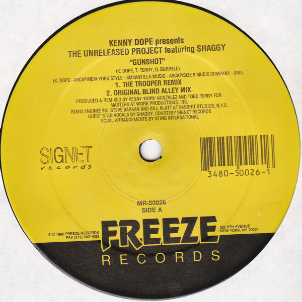 Kenny "Dope" Gonzalez Featuring Shaggy - The Unreleased Project - Gunshot | Freeze Records (MR-50026) - main Kenny "Dope" Gonzalez Featuring Shaggy - The Unreleased Project - Gunshot | Freeze Records (MR-50026) - main