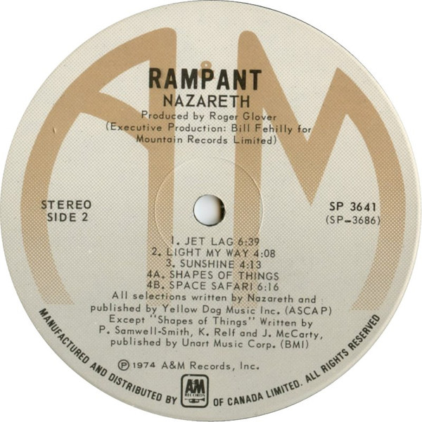Nazareth - Rampant | A&M Records (SP 3641) - 4 Nazareth - Rampant | A&M Records (SP 3641) - 4