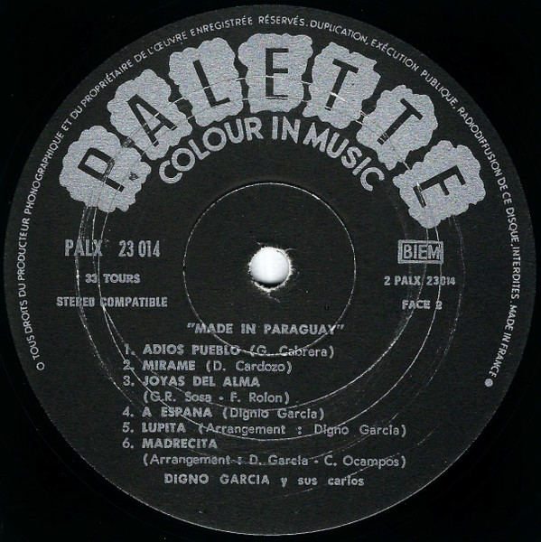 Digno Garcia Y Sus Carios - Made In Paraguay | Palette (PALX 23 014) - 4