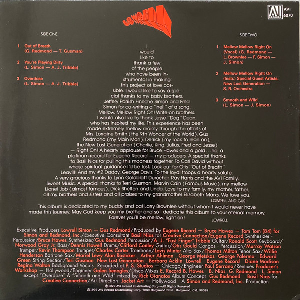 Lowrell Simon - Lowrell | AVI Records (AVI 6070) - 2