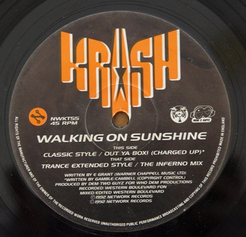 Krush - Walking On Sunshine | Network Records (NWKT55) - 2