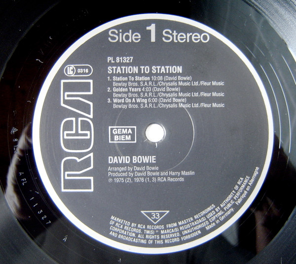 David Bowie - Station To Station | RCA (PL 81327) - 3