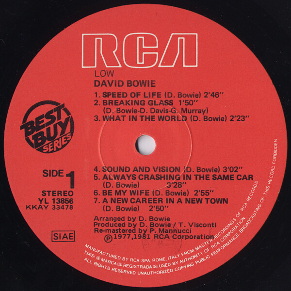 David Bowie - Low | RCA (YL 13856) - 3