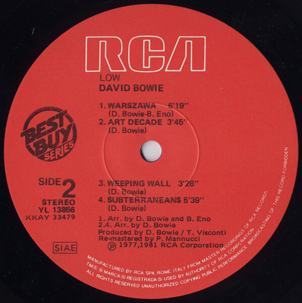 David Bowie - Low | RCA (YL 13856) - 4