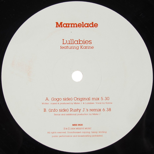 Lullabies Featuring Karine Mosconi - Marmelade | Missive (MISS 0020) - main