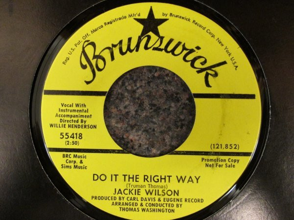 Jackie Wilson - Helpless / Do It The Right Way | Brunswick (55418) - 2