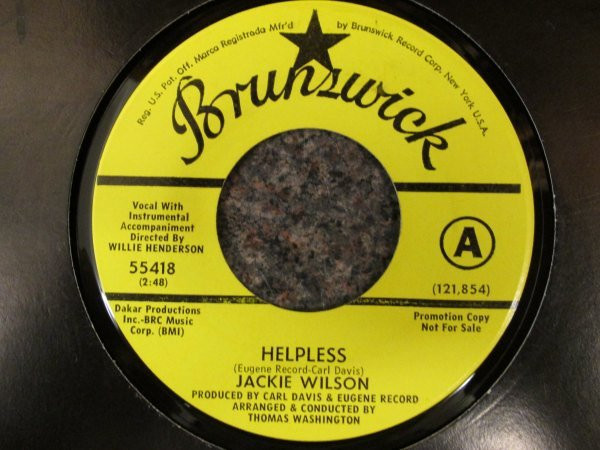 Jackie Wilson - Helpless / Do It The Right Way | Brunswick (55418) - main