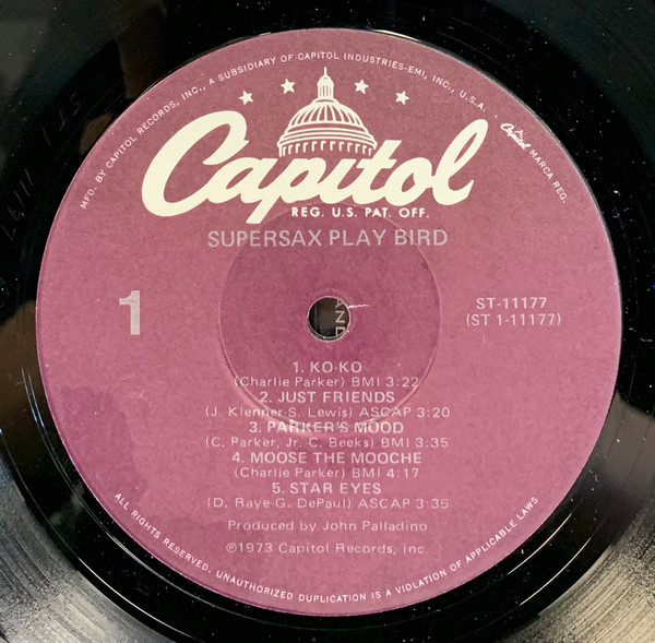 Supersax - Supersax Plays Bird | Capitol Records (ST-11177) - 3