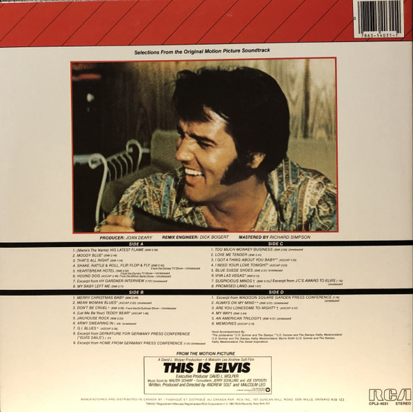 Elvis Presley - This Is Elvis - Selections From The Original Motion Picture Soundtrack (2LP) [Vinyl] | RCA (CPL2-4031) - 2