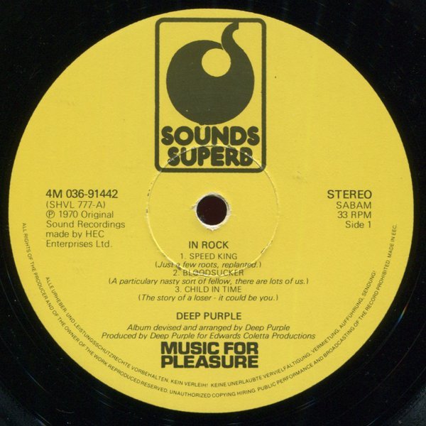 Deep Purple - In Rock | Sounds Superb (4M 036-91442) - 3