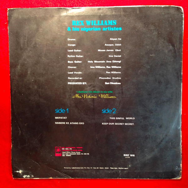 Etubom Rex Williams & His Nigerian Artistes - Mkpatat | Ben (BINT 1015) - 2