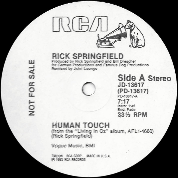 Rick Springfield - Human Touch | RCA (JD-13617) Rick Springfield - Human Touch | RCA (JD-13617)