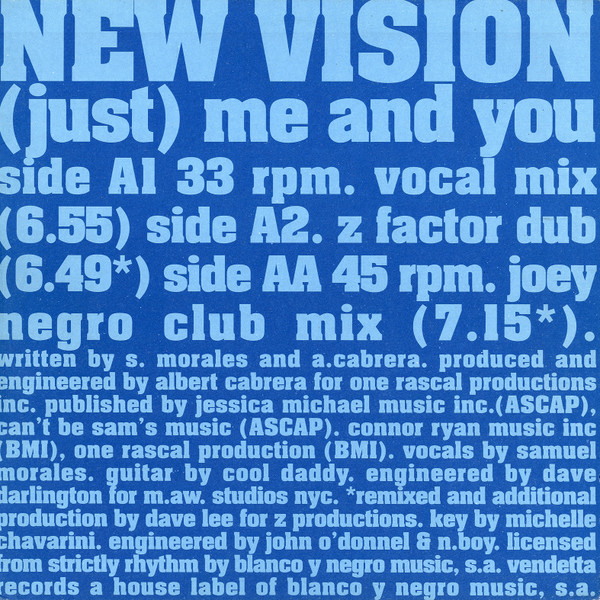 New Vision - (Just) Me And You | Vendetta Records (VENMX 255 (M))
