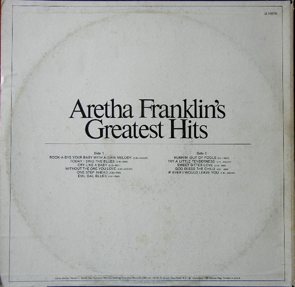 Aretha Franklin - Aretha Franklin's Greatest Hits | Columbia Limited Edition (LE 10070) - 2