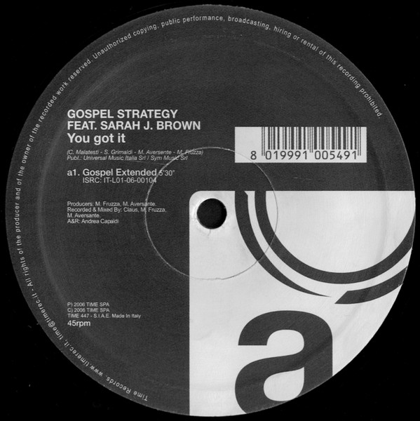Gospel Strategy feat. Sarah J. Brown - You Got It | TIME (TIME 447) Gospel Strategy feat. Sarah J. Brown - You Got It | TIME (TIME 447)