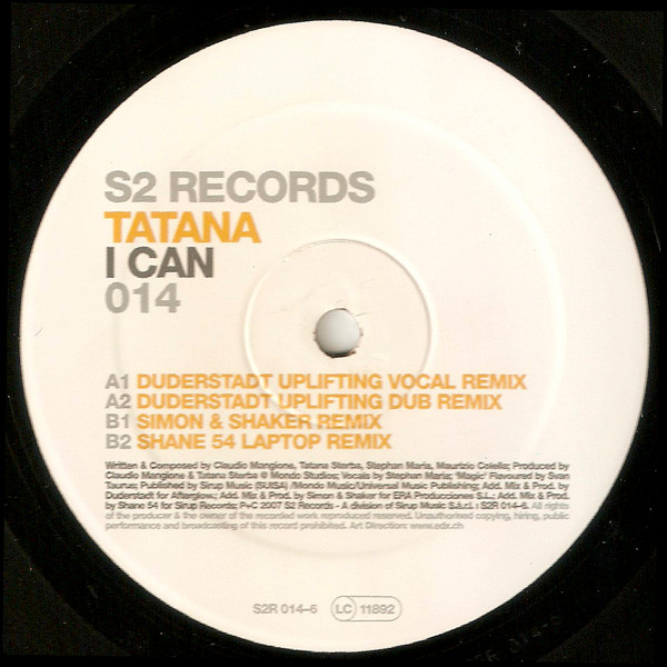 DJ Tatana - I Can | S2 Records (S2R 014-6)