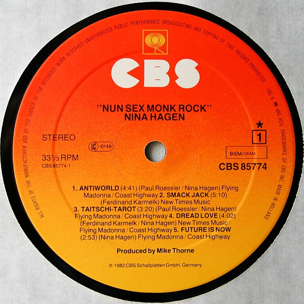 Nina Hagen - Nunsexmonkrock | CBS (CBS 85774) - 3