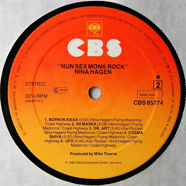 Nina Hagen - Nunsexmonkrock | CBS (CBS 85774) - 4