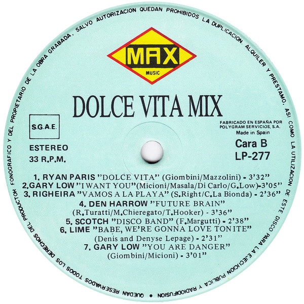 Various - Dolce Vita Mix | Max Music (LP 277) - 4 Various - Dolce Vita Mix | Max Music (LP 277) - 4