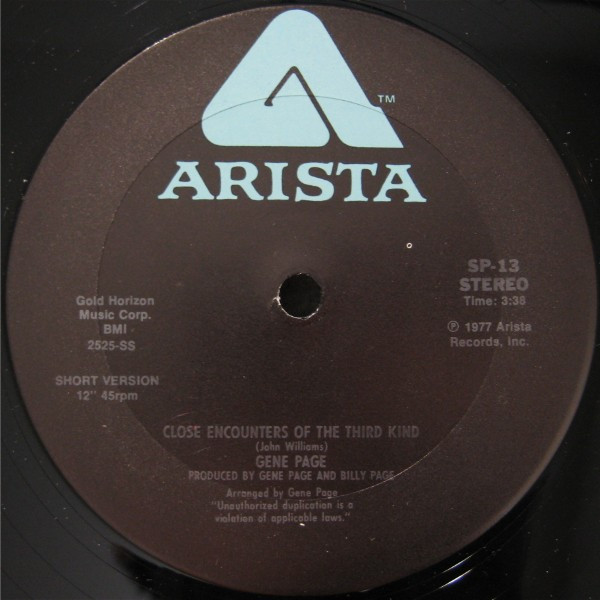 Gene Page - Close Encounters Of The Third Kind | Arista (SP-13)