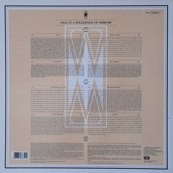 Fish - Vigil In A Wilderness Of Mirrors | EMI (072 79 3634 1) - 3