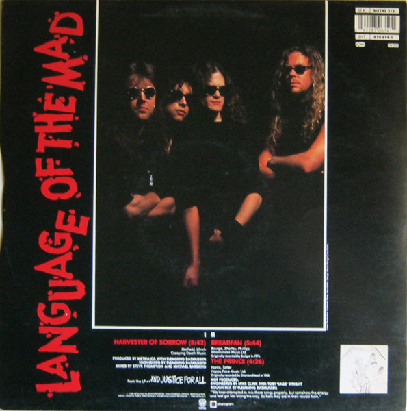 Metallica - Harvester Of Sorrow | Vertigo (METAL 212) - 2