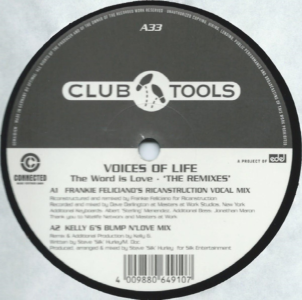 Steve "Silk" Hurley & The Voices Of Life - The Word Is Love (The Remixes) | Club Tools (0064910 CLU)